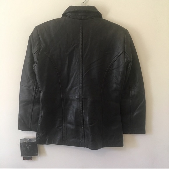 {Carlos Rimini} NWT Black Leather Jacket - Size M - Picture 4 of 8